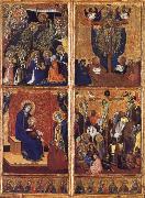 Barnaba Da Modena THe Coronation of the Virgin ,the trinity,the tirgin and child,the Crucifixion oil painting on canvas